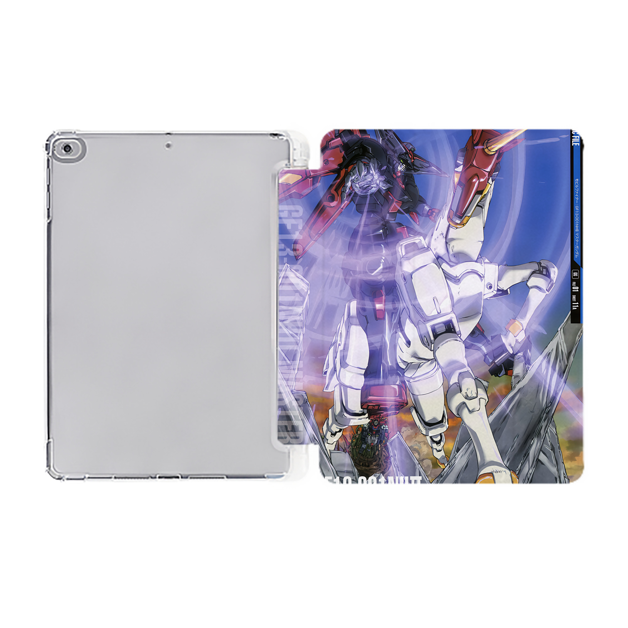 （画像用） 機動戦士ガンダム Mobile Suit Gundam IPad ケース ペン収納付き 三つ折りスタンド PUレザー×シリコン 対応機種9.5/10.5/10.9インチ